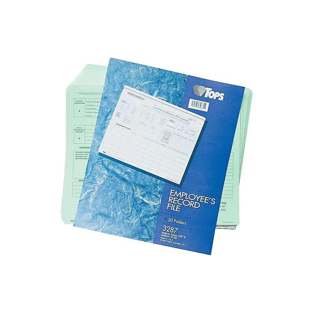 Hr Forms*TOPS Employee Record File Straight Cut, 20/Pack (TOP 3287)