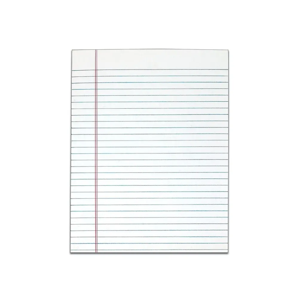Notepads|TOPS Legal Notepads, 8.5" x 11", Wide, White, 50 Sheets/Pad, 12 Pads/Pack (7523)