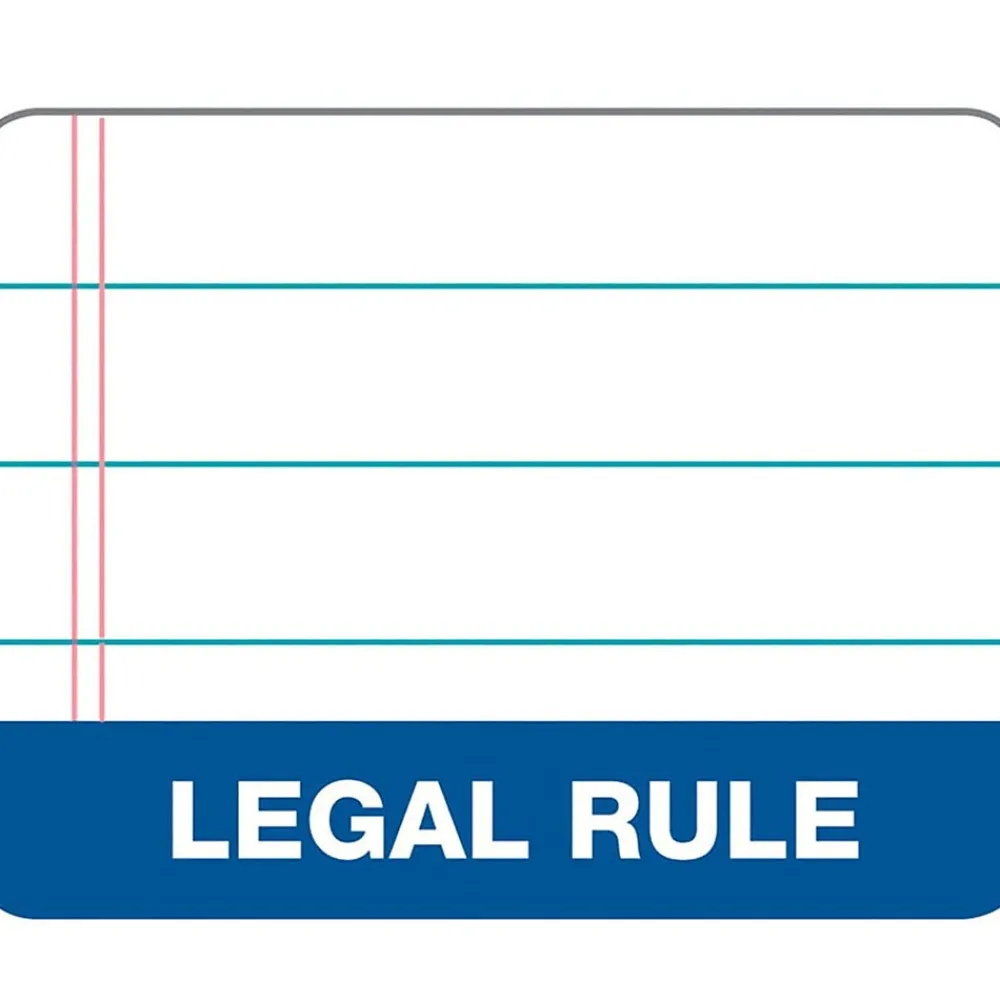 Notepads|TOPS Legal Notepads, 8.5" x 11", Wide, White, 50 Sheets/Pad, 12 Pads/Pack (7523)