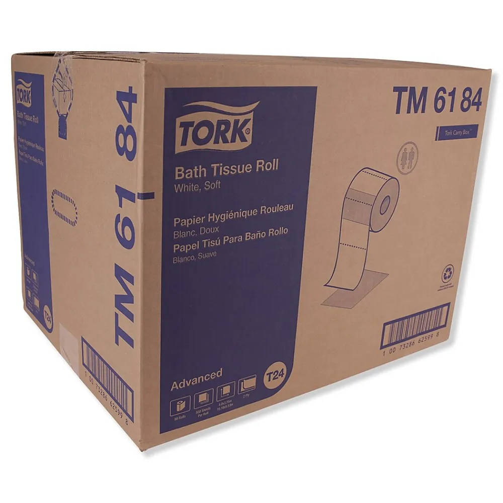 Advanced Bath Tissue, Septic Safe, 2-Ply, White, 550 Sheets/Roll, 80 Rolls/Carton (TRKTM6184)<Tork Best