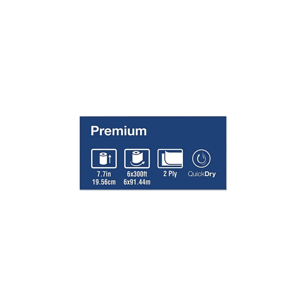 Tork Premium Extra Soft Matic Hand Towel Roll, 2-Ply, 7.7" x 300 ft, White, 6/Carton (TRK290094)