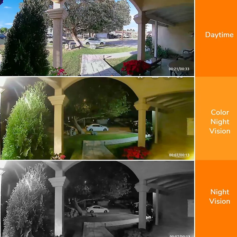 Toucan V3 Wireless Battery Operated Video Doorbell, Chime, Night Vision, Wi-Fi, IP56 Weather Resistant, Black