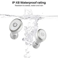 T10S Wireless Earbuds, Bluetooth, White (T10SWHT)<TOZO Online