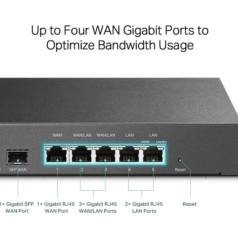 New TP-LINK Omada 6-Port Gigabit Ethernet VPN Managed Router, 6Gbps, Black (ER7206)