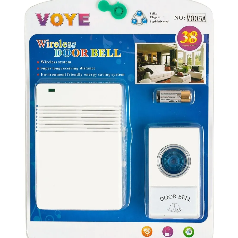 Trademark Global Wireless Smart Door Chime, White (72-20488)