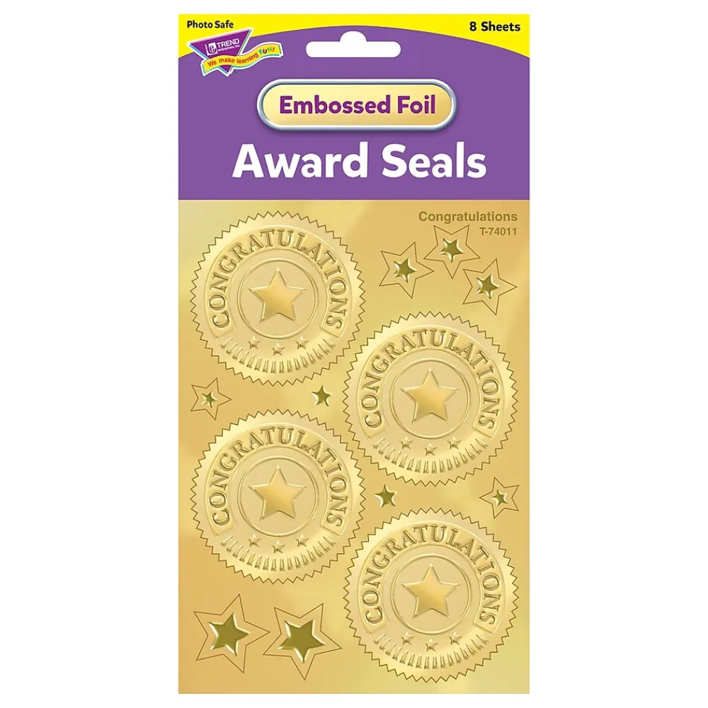 Awards & Certificates*Trend Enterprises TREND 2" Congratulations (Gold) Award Seals Stickers (T-74011-6)