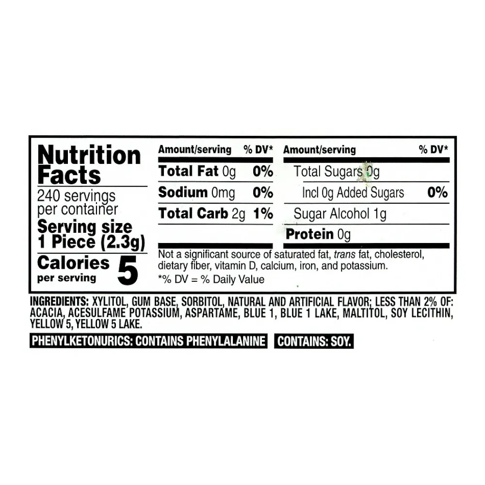 Trident Vibes Sugar Free Spearmint Rush Gum, 16 oz., 40 Pieces/Pack, 6/Pack (304-00082)
