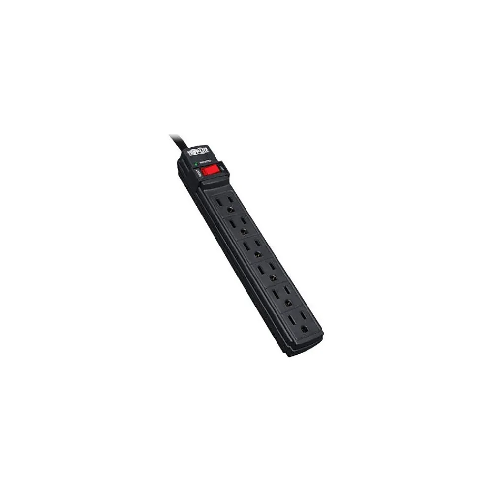 Tripp Lite 6 Outlet Surge Suppressor, 6' Cord, Black (TLP6B)