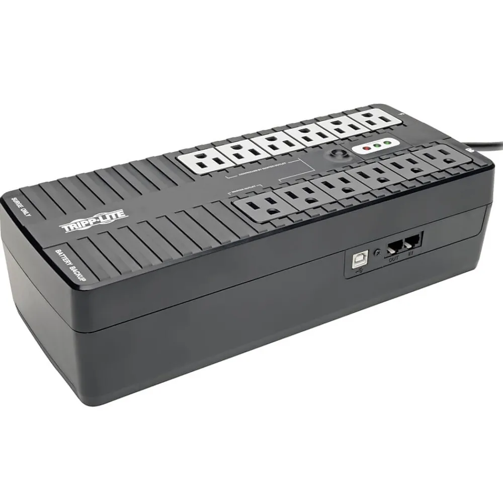 Tripp Lite Eco Green 750VA Compact Battery Backup UPS, 12-Outlets, Black (ECO750UPS)