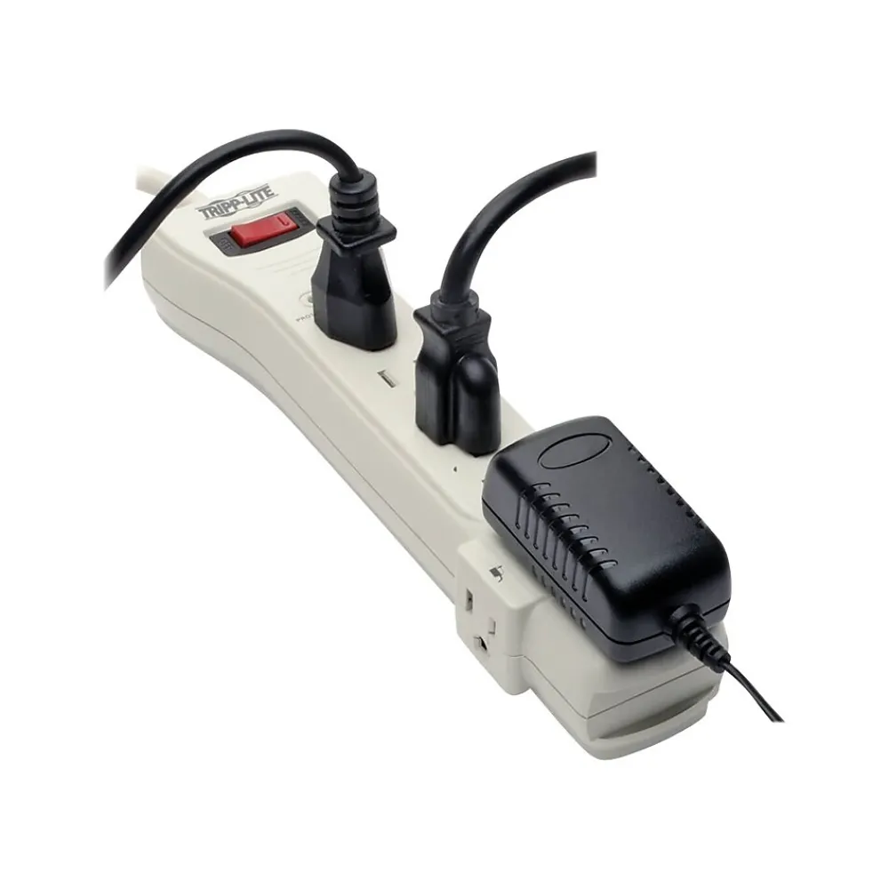 Tripp Lite Protect It! 7-Outlet Surge Protector, 7' Cord, Light Gray (TRPSUPER7)