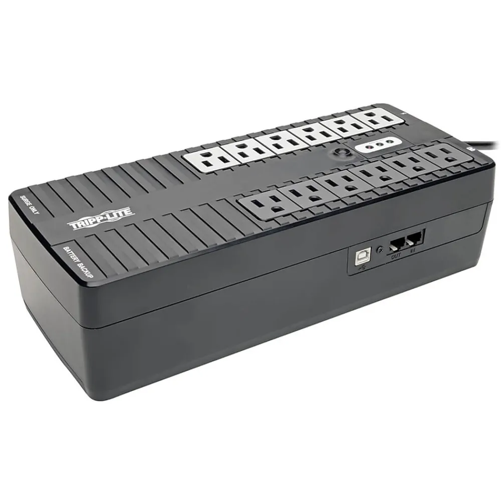 Tripp Lite UPS 900VA Compact Desktop Battery Backup UPS, 12-Outlets, Black (INTERNET900U)