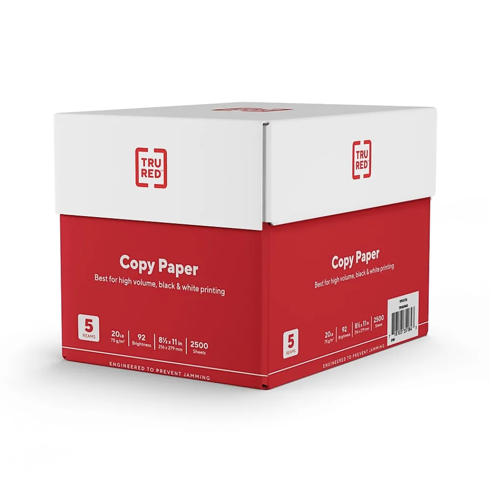 Copy Paper*TRU RED ™ 8.5" x 11" Copy Paper, 20 lbs., 92 Brightness, 500 Sheets/Ream, 5 Reams/Carton (TR56960)