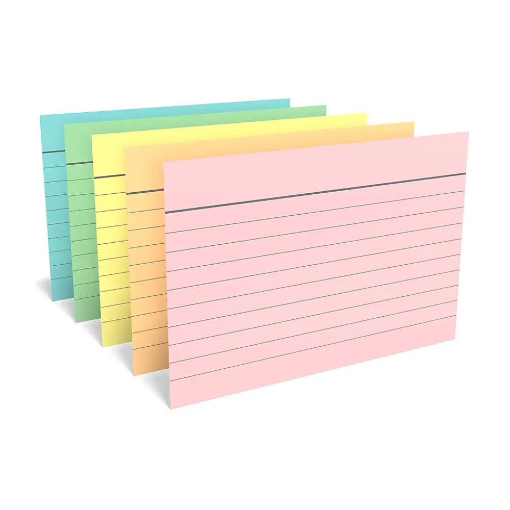 Index Cards*TRU RED ™ 4" x 6" Index Cards, Lined, Assorted Colors, 100/Pack (TR51015)