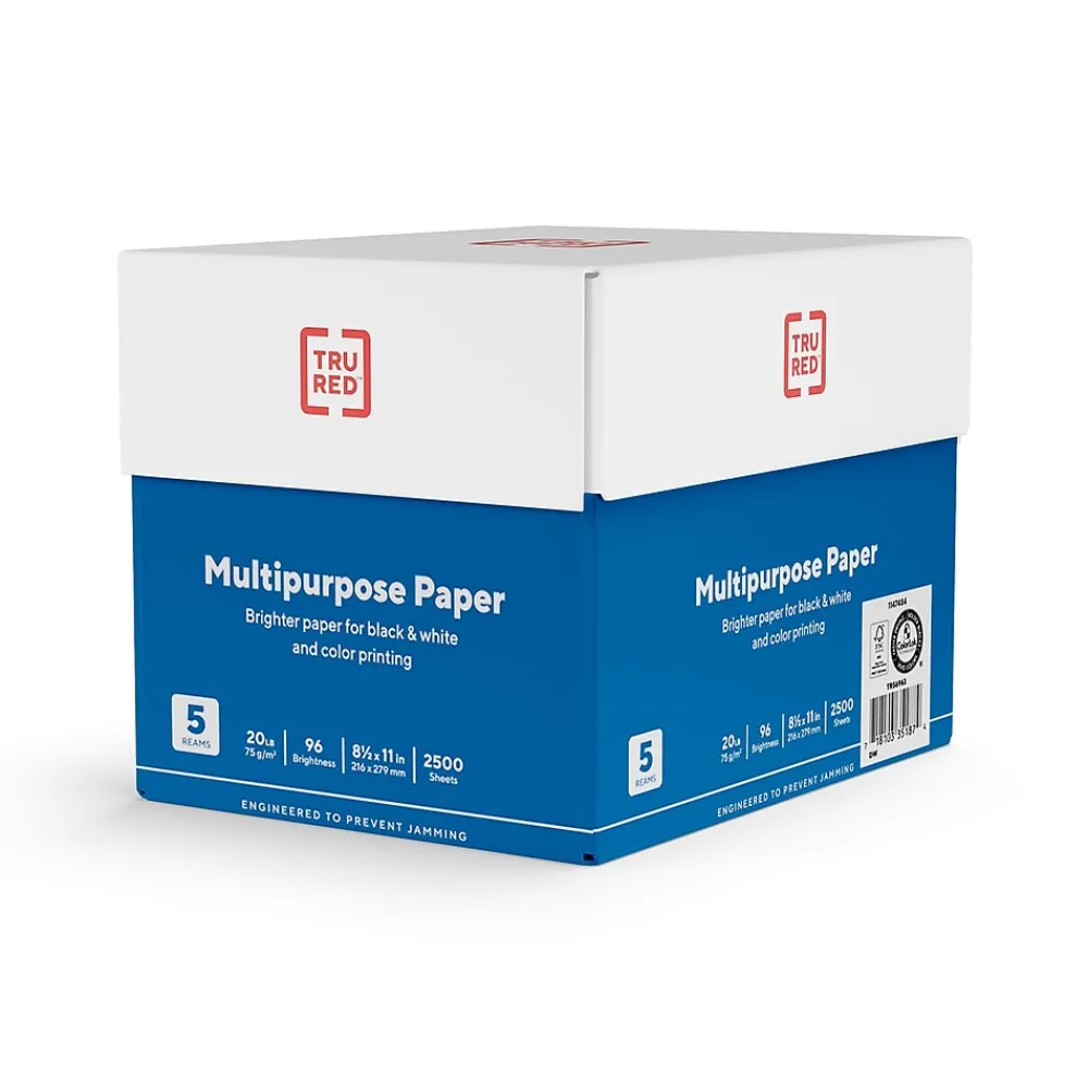 Multipurpose Paper*TRU RED ™ 8.5" x 11" Multipurpose Paper, 20 lbs., 96 Brightness, 500 Sheets/Ream, 5 Reams/Carton (TR56963)