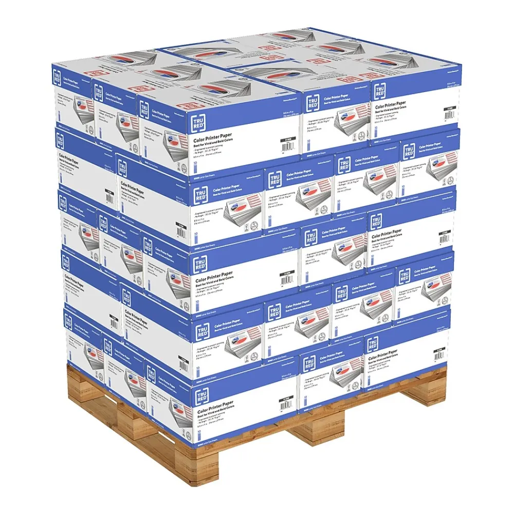 Large Quantity Paper*TRU RED ™ 8.5" x 11" Multipurpose Paper, 20 lbs., 96 Bright, 500 Sheets/Ream, 400 Reams/Pallet (TR56962-LQO)