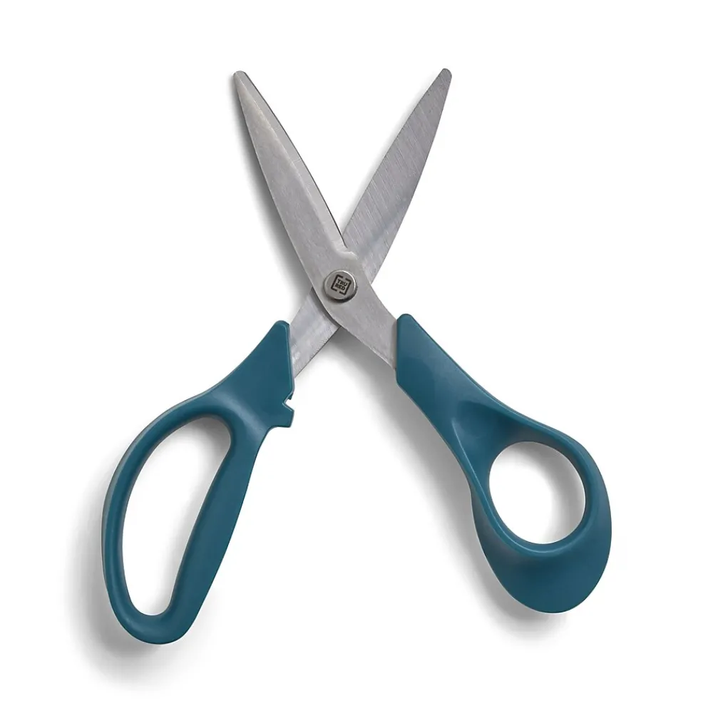 Scissors|TRU RED ™ Ergonomic 7" Stainless Steel Scissors, Straight Handle, Assorted Colors (TR55035)