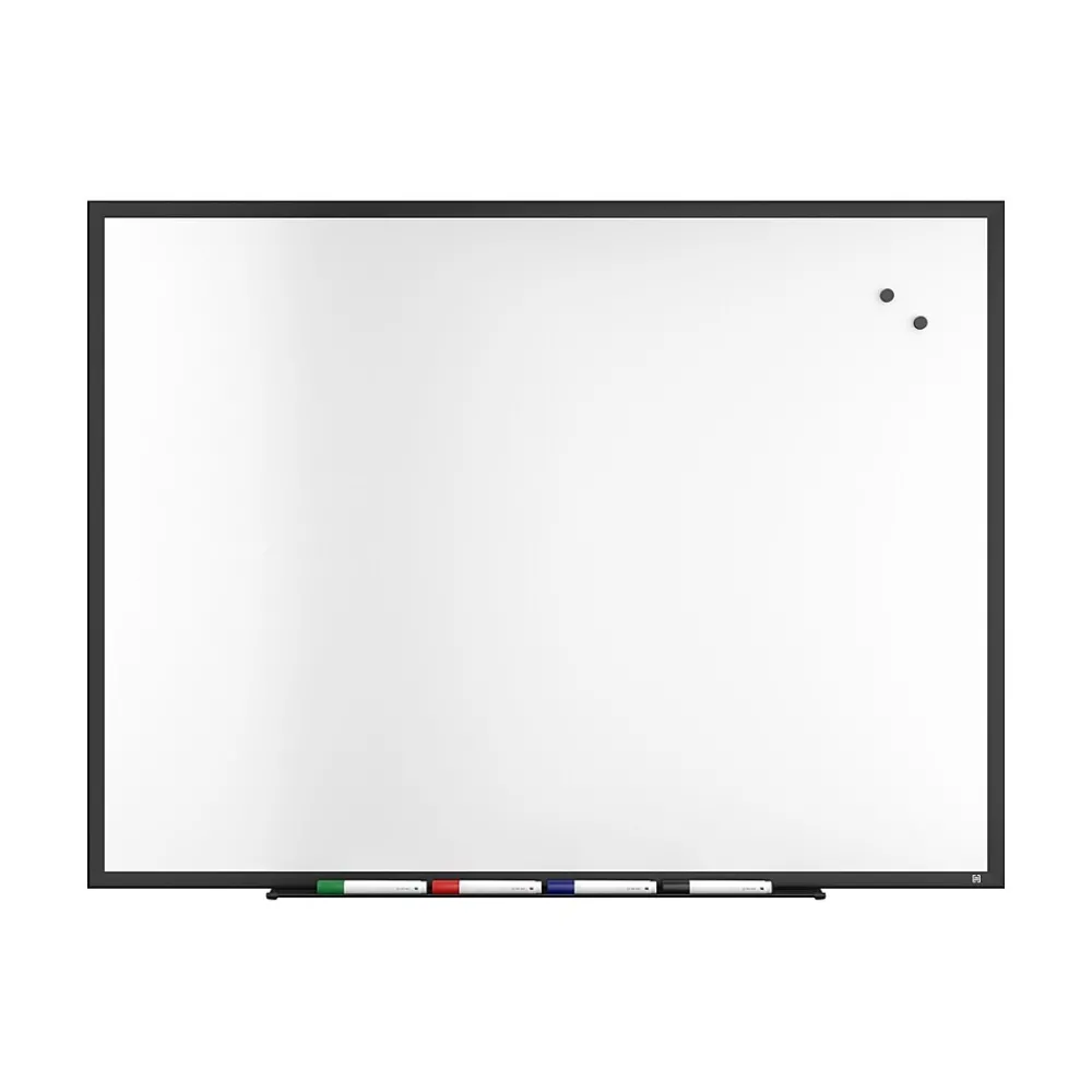 Dry Erase*TRU RED ™ Magnetic Steel Dry Erase Board, Black Frame, 4' x 3' (TR61181)
