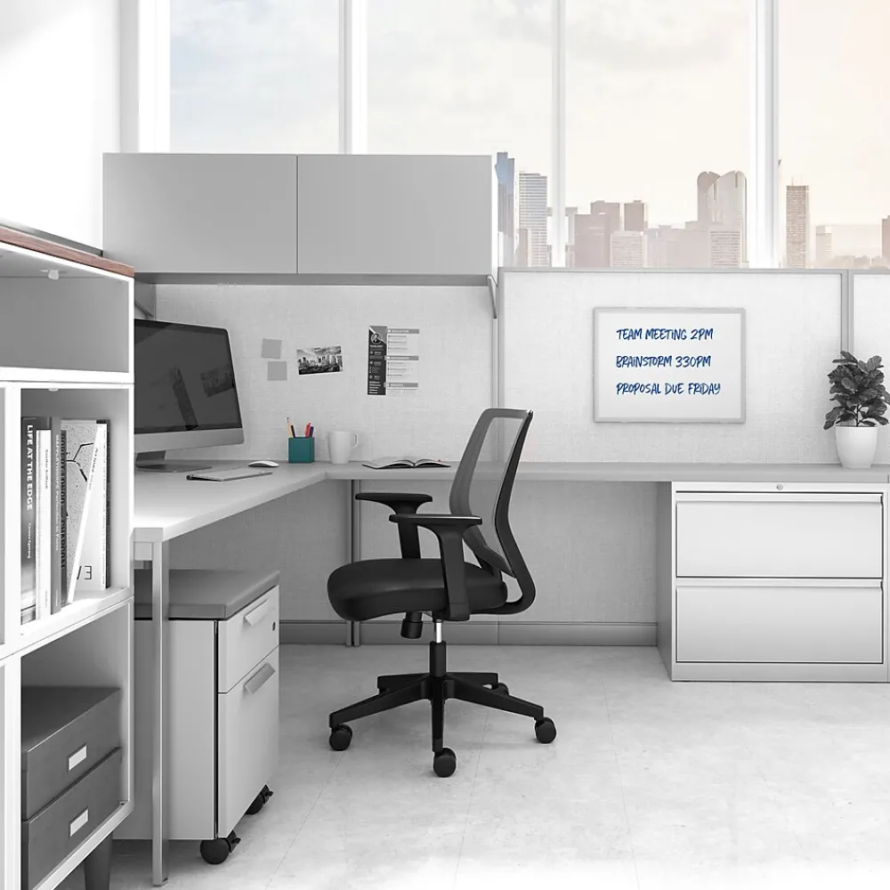 Dry Erase*TRU RED ™ Melamine Dry Erase Board, Gray Frame, 2' x 1.5' (TR59356)