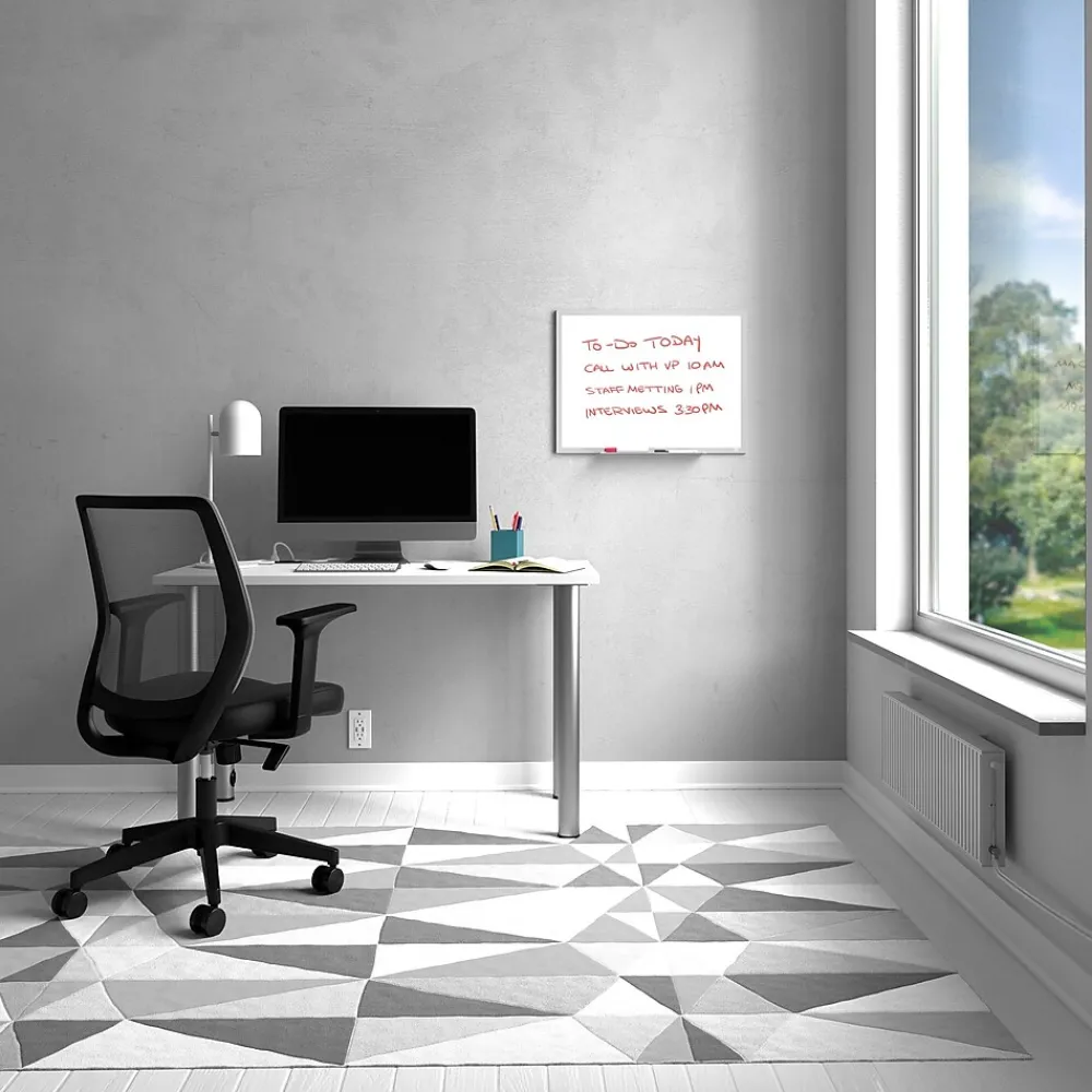 Dry Erase*TRU RED ™ Melamine Dry Erase Board, Gray Frame, 2' x 1.5' (TR59356)