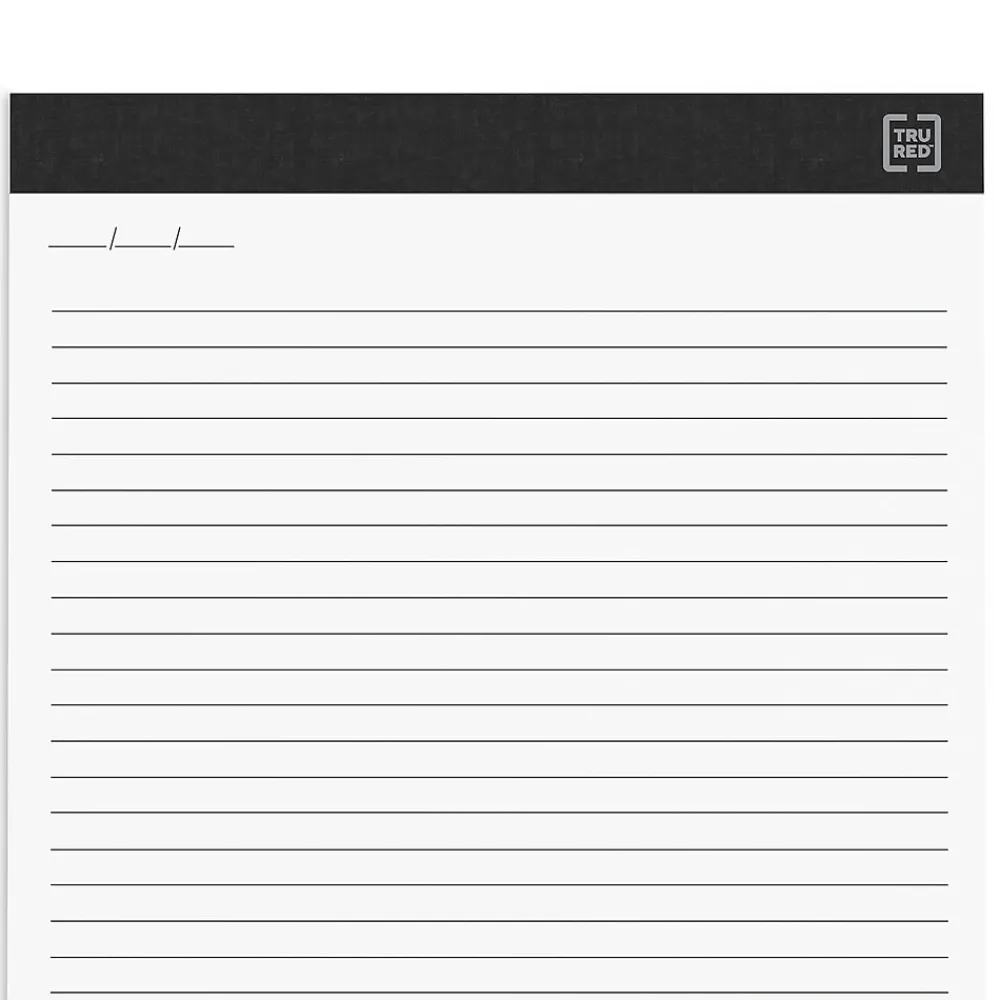 Notepads|TRU RED ™ Notepads, 8.5" x 11.75", Narrow Ruled, , 50 Sheets/Pad, 12 Pads/Pack (TR57384) White