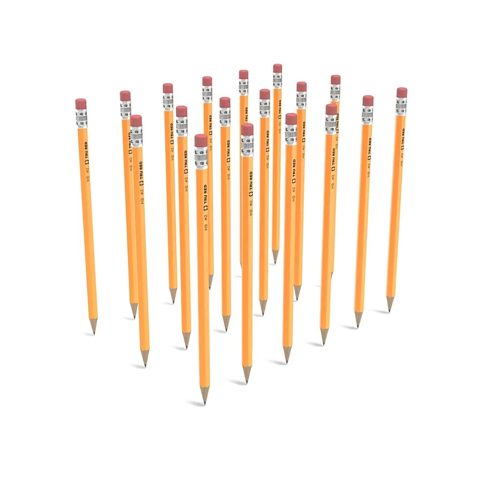 Pencils|TRU RED ™ Pre-Sharpened Wooden Pencil, 2.2mm, #2 Medium Lead, 48/Pack (TR58560)