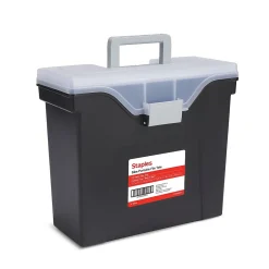 File Storage|TRU RED â„¢ Slim Portable File Tote, Letter Size, Black, 5/Carton (TR58297CT)