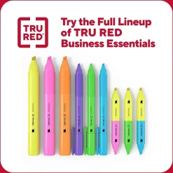 Highlighters|TRU RED ™ Tank Highlighter with Grip, Chisel Tip, Assorted, 5/Pack (TR54583)
