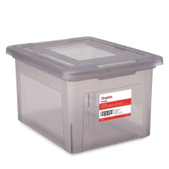 File Storage|TRU RED â„¢ Weather-Resistant File Box, Letter/Legal, Frost Gray, 4/Carton (TR57623CT)