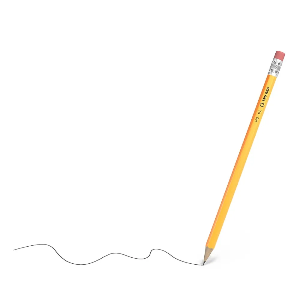 Pencils|TRU RED ™ Wooden Pencil, 2.2mm, #2 Medium Lead, 72/Pack (TR58565)