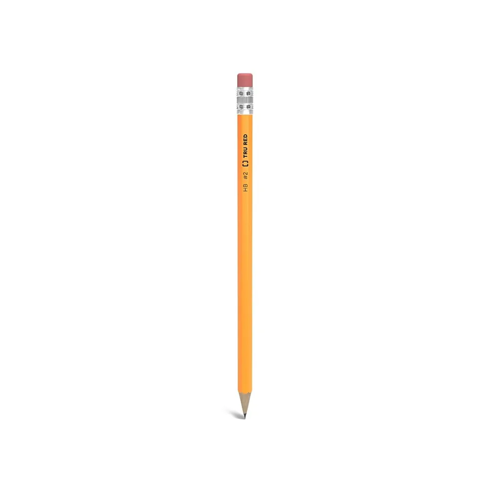Pencils|TRU RED ™ Wooden Pencil, 2.2mm, #2 Medium Lead, 48/Pack (TR58561)