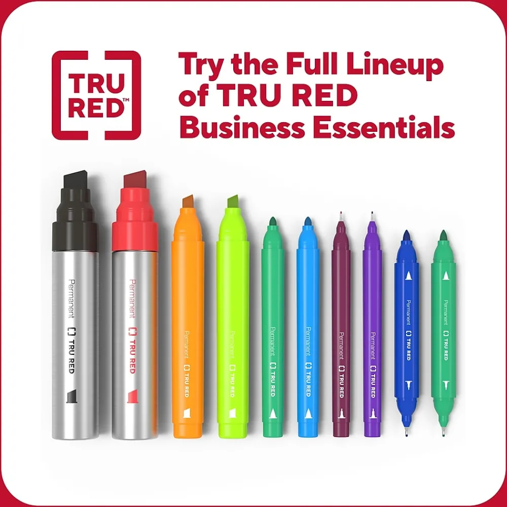 Markers|TRU RED ™ XL Tank Permanent Marker, Chisel Tip, Black (TR56933)