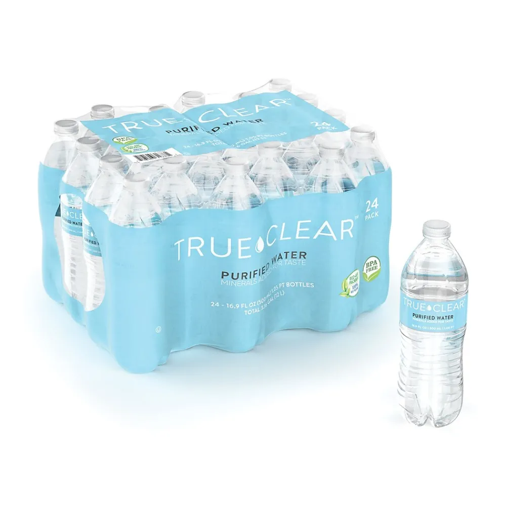 True Clear ™ Purified Bottled Water, 16.9 fl. oz. Bottles, 24/Carton (TC54594)