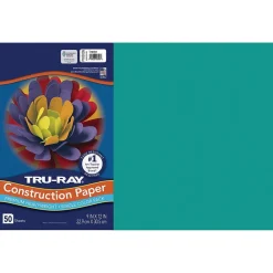 Construction Paper*Pacon Tru-Ray 12" x 18" Construction Paper, Turquoise, 50 Sheets (P103039)