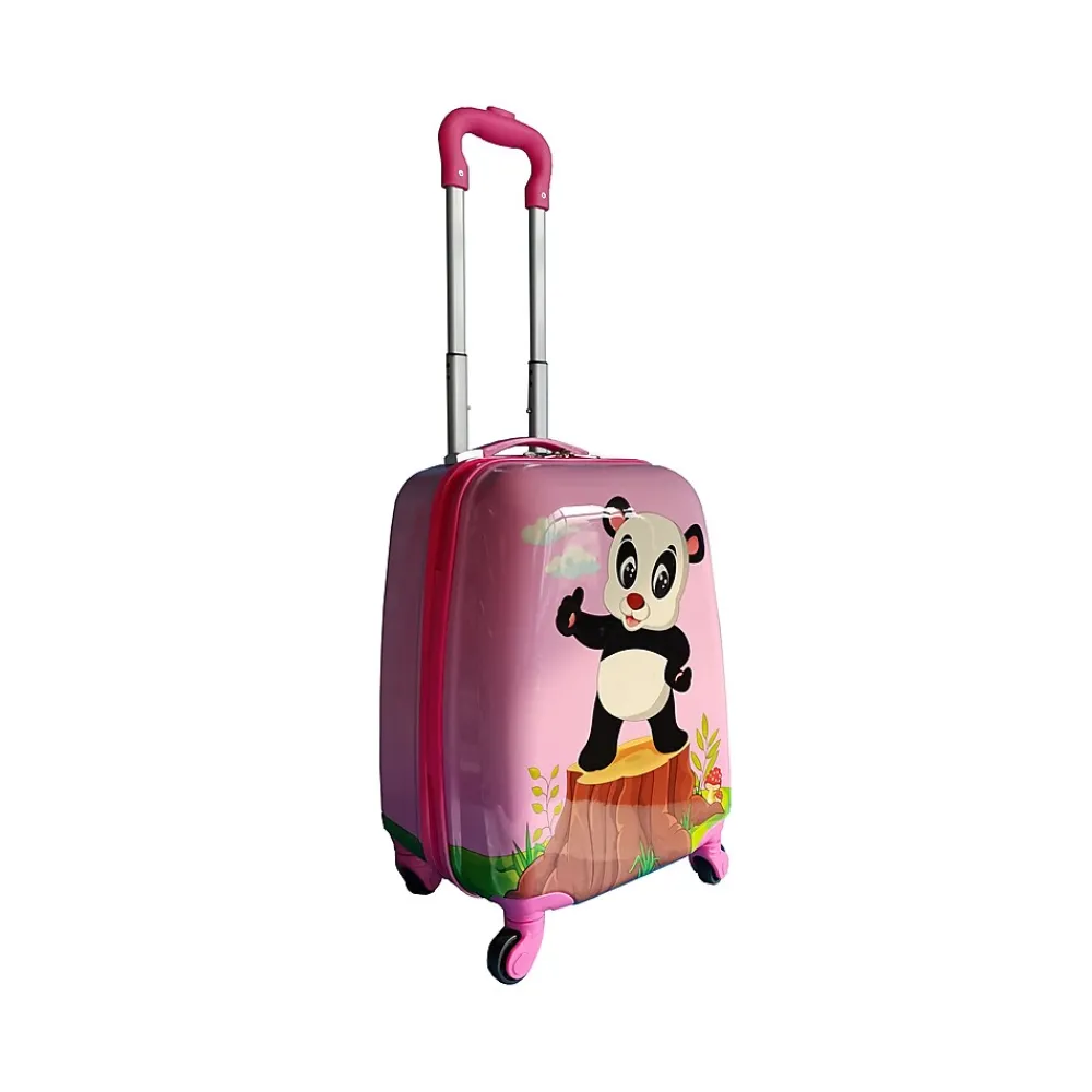11" Hardside Carry-On Suitcase, 3-Wheeled Spinner, TSA Checkpoint Friendly, Pink (T0501-PeppyPand)<TUCCI New