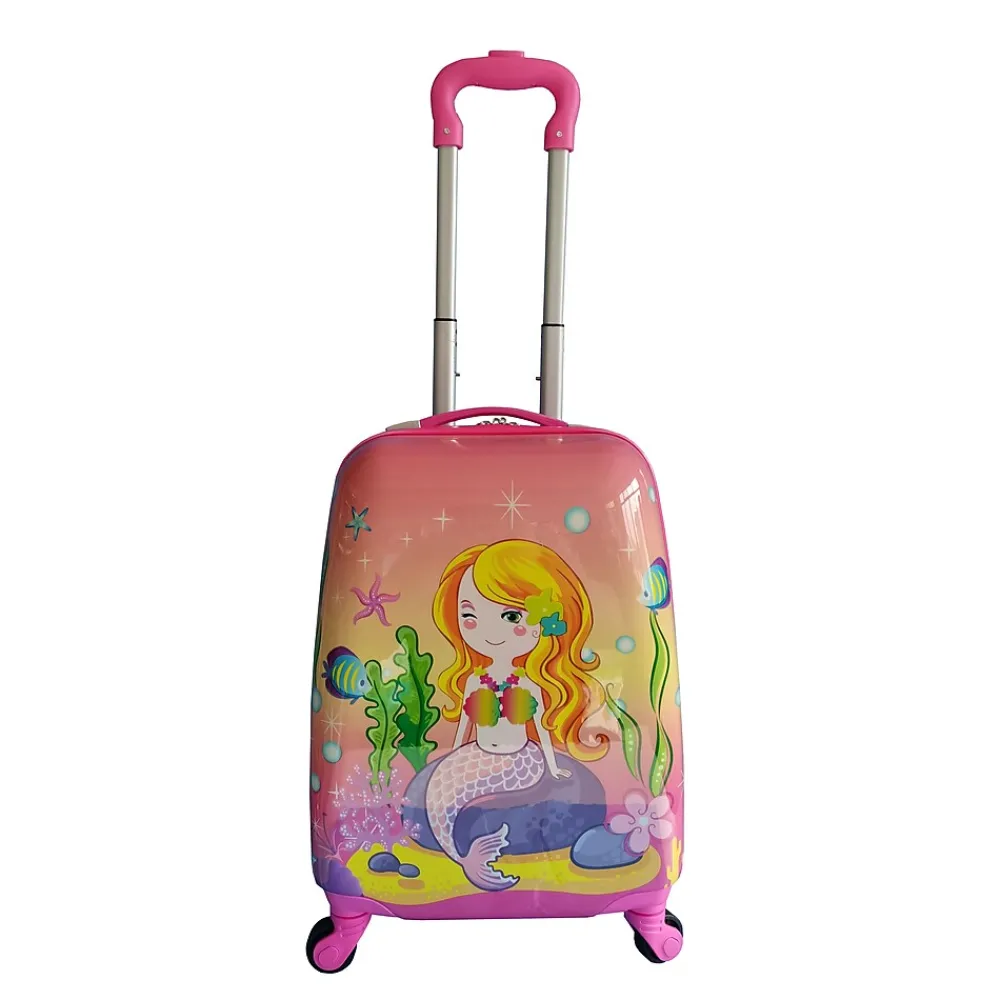 17" Hardside Carry-On Suitcase, 3-Wheeled Spinner, TSA Checkpoint Friendly, Pink (T0392-Goldymerm)<TUCCI Hot