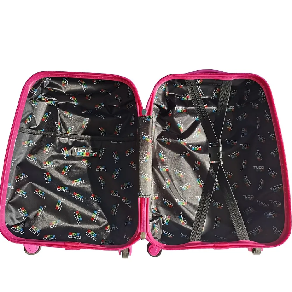 17" Hardside Carry-On Suitcase, 3-Wheeled Spinner, TSA Checkpoint Friendly, Pink (T0392-Goldymerm)<TUCCI Hot