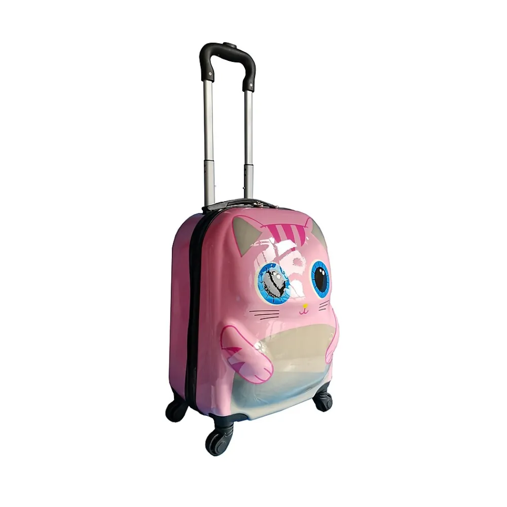 11" Hardside Carry-On Suitcase, 4-Wheeled Spinner, TSA Checkpoint Friendly, Pink (T0394-CuteKitty)<TUCCI Best