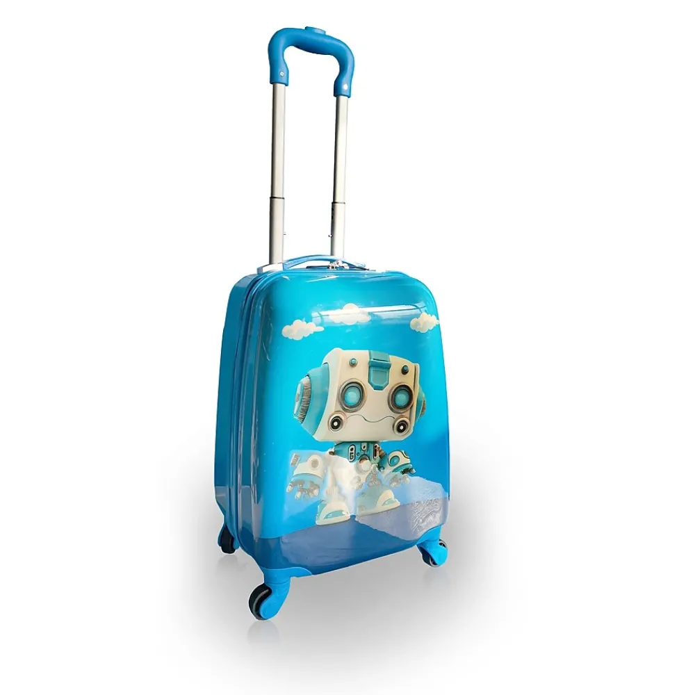 Hardside Carry-On Suitcase, 4-Wheeled Spinner, TSA Checkpoint Friendly (T0497-RoboKid)<TUCCI Clearance