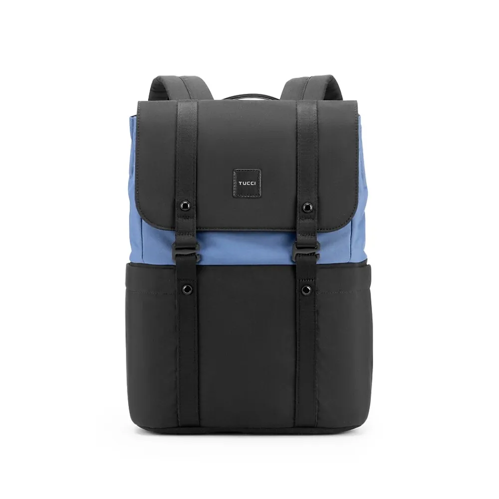 TUCCI Laptop Backpack, Medium, Black (T0638)