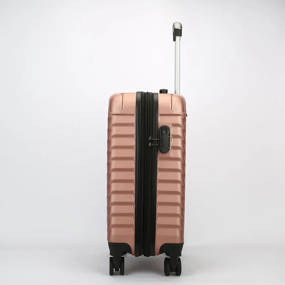 2-Piece Hardside Spinner Carry-On Luggage Set, TSA Checkpoint Friendly, Rose Gold (T0293-02PC-RGD)<TUCCI Hot