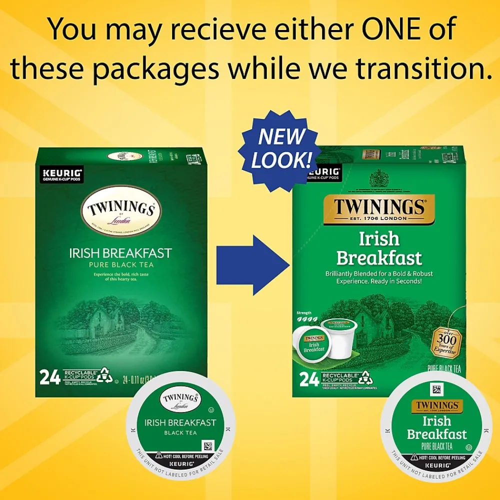 Twinings Irish Breakfast Black Tea, Keurig® K-Cup® Pods, 24/Box (TNA87303)