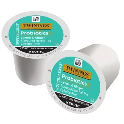 Twinings Probiotics+ Herbal Lemon & Ginger Tea, Keurig® K-Cup® Pods, 24/Box (F16930)