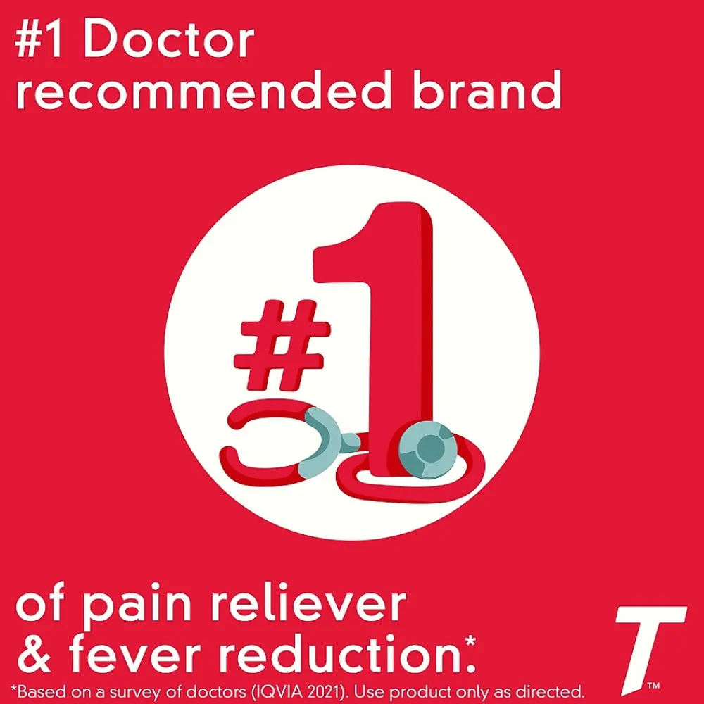 Extra Strength Caplets, Fever Reducer and Pain Reliever, 500 mg, 50 Count, 2/Pack (487348)<Tylenol New