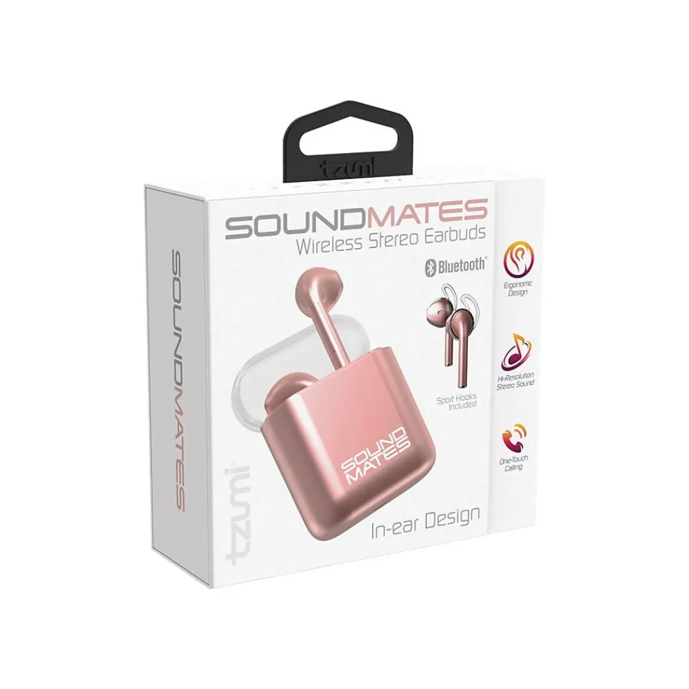 SoundMates Wireless Bluetooth Stereo Headphones, Rose Gold (6290ST)<Tzumi Online