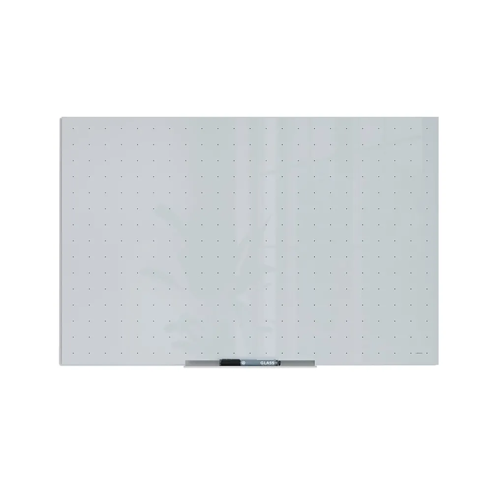 Dry Erase*U Brands Floating Glass Ghost Grid Dry Erase Board, Frameless, 3' x 2' (2798U00-01)