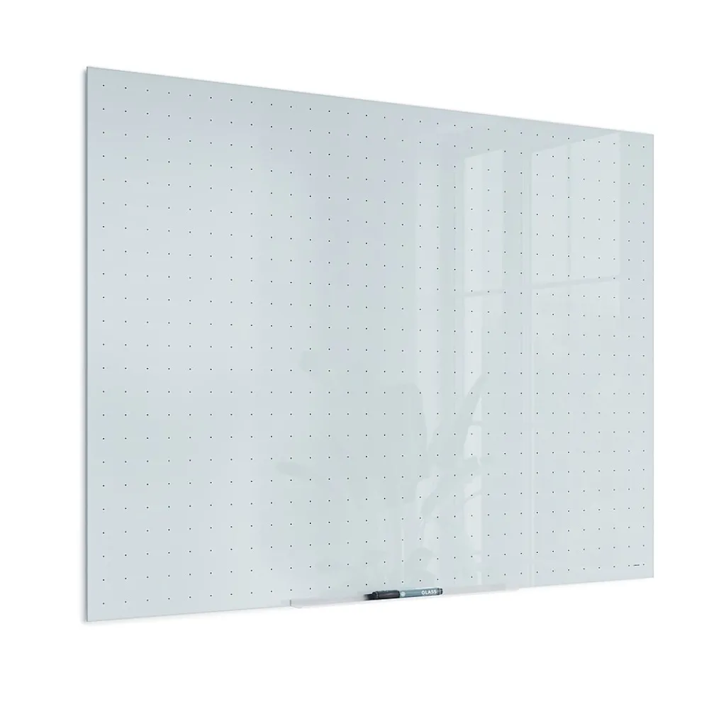 Dry Erase*U Brands Floating Glass Ghost Grid Dry Erase Board, Frameless, 4' x 3' (2799U00-01)