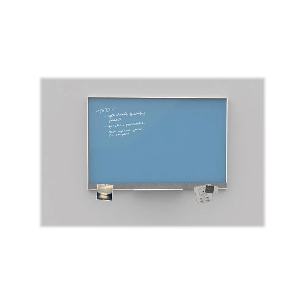 Dry Erase*U Brands Glass Dry-Erase Whiteboard, Aluminum Frame, 2' x 1.5' (3193U00-01)