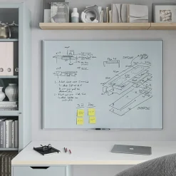 Dry Erase*U Brands Glass Dry-Erase Whiteboard, Aluminum Frame, 4' x 3' (2826U00-01)