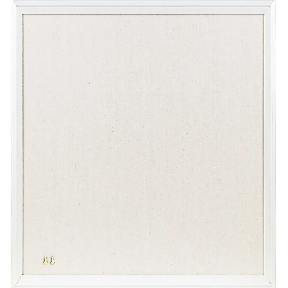 Bulletin*U Brands Linen Bulletin Board, 23" x 17", White Décor Frame