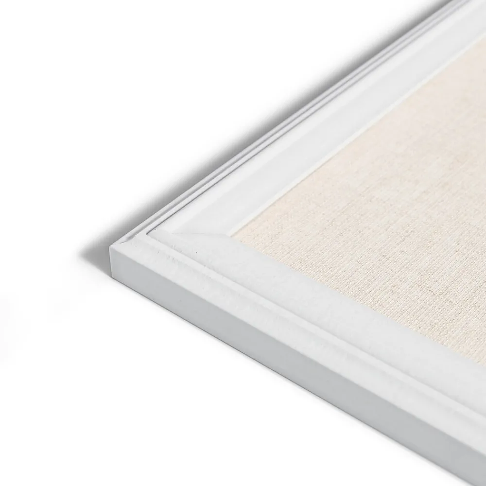 Bulletin*U Brands Linen Bulletin Board, 23" x 17", White Décor Frame